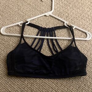 Lululemon Athletica Black and blue Strappy Sports Bra